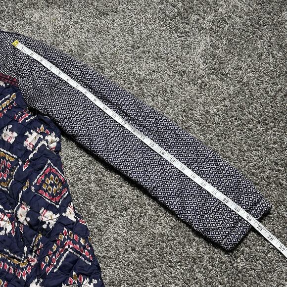 ROXY Womens Quilted Bomber Jacket Size L Aztec Southwest Preppy Lightweight Soft - Picture 5 of 7